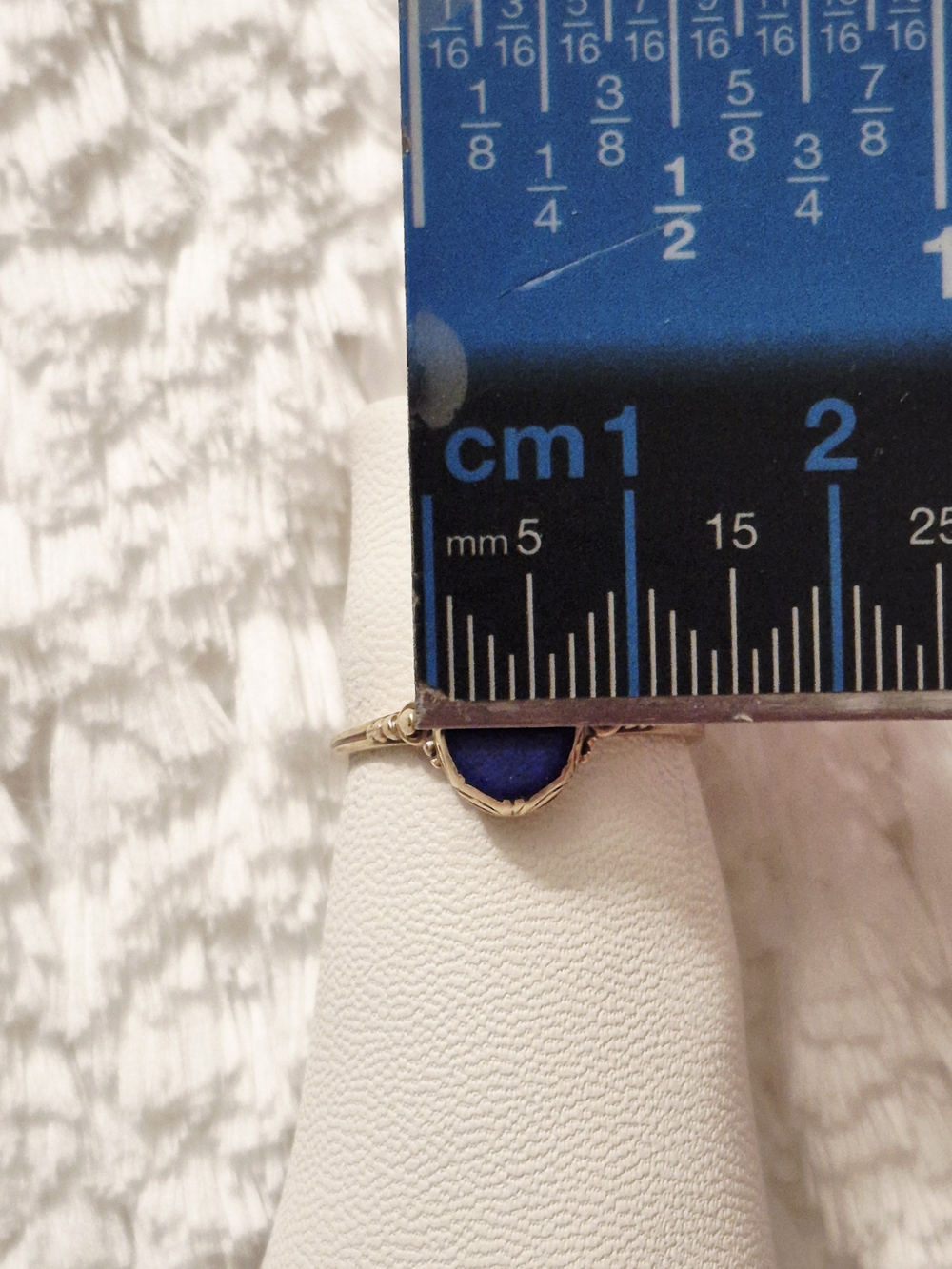 Victorian 14k Yellow Gold Oval Cut Lapis Lazuli Ring - Picture 13 of 14